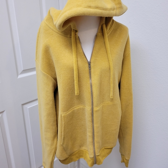 Soft Serve Clothing Sweaters - SOFT Serve cloud cotton  Large mustard Yellow full zip hoodie